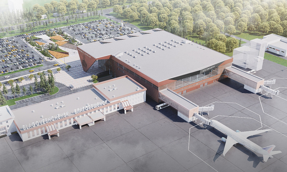  В Международном аэропорту Благовещенск строители завершили устройство фундаментов будущего аэровокзала